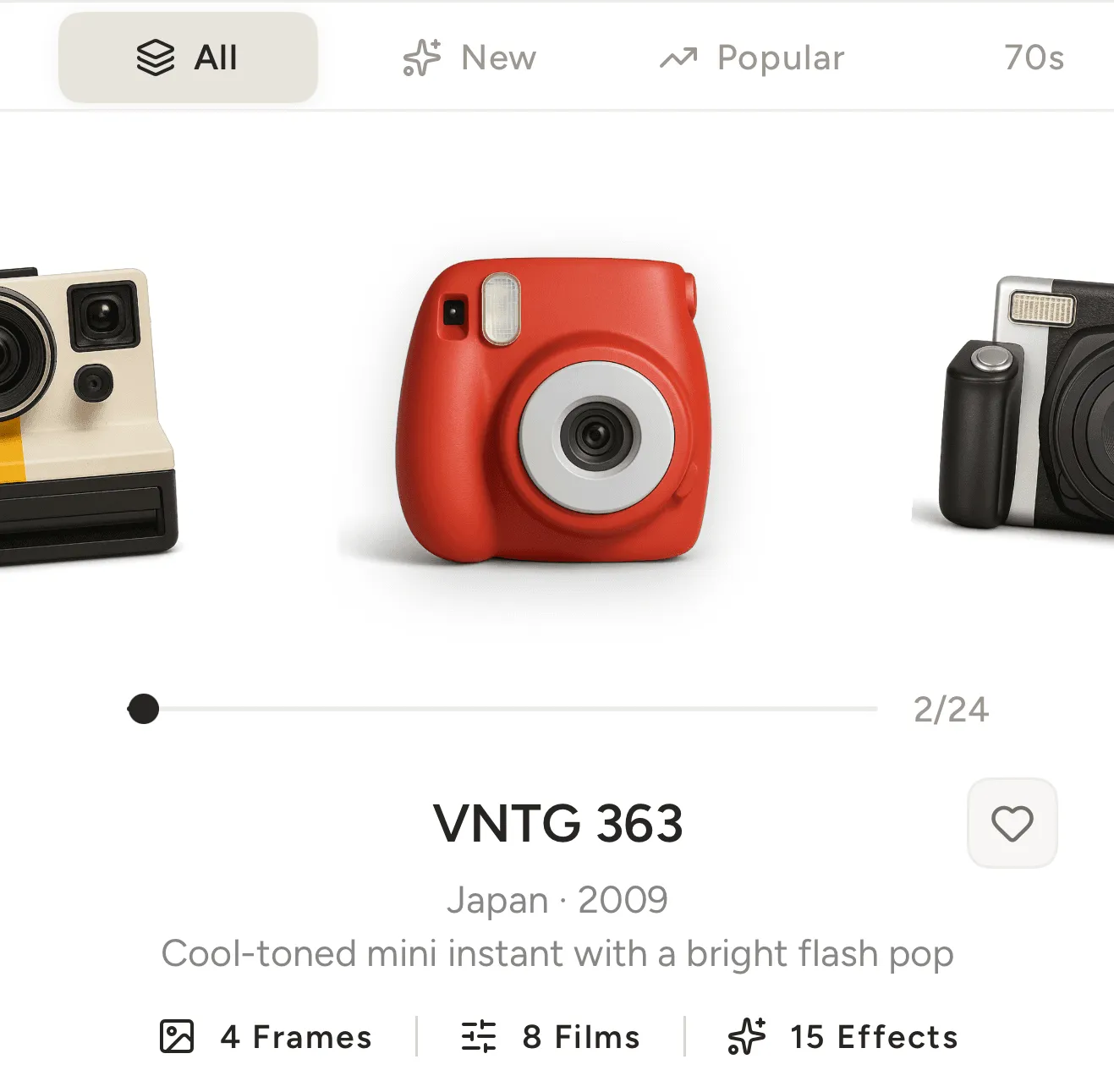The camera bag browsing film cameras from different decades